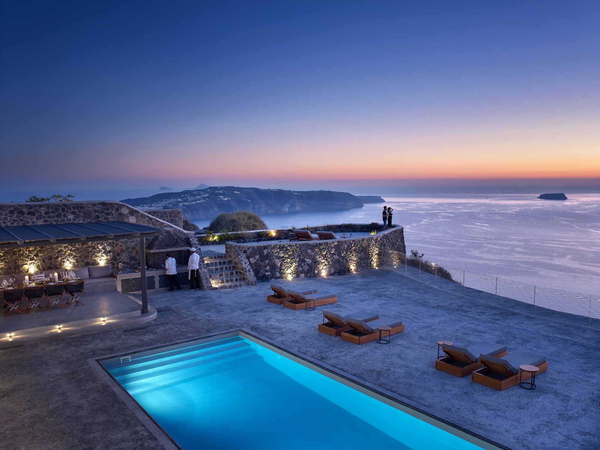 villa lorena pool terrace santorini