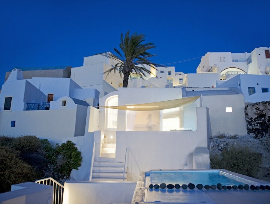 santorini villas with indoor pool