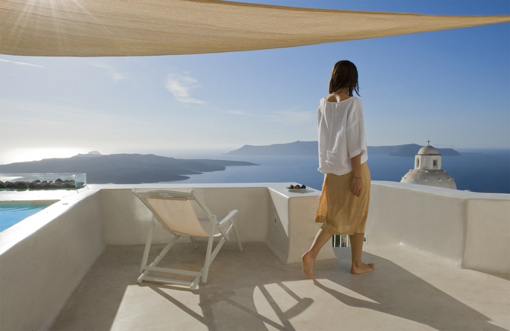 santorini villas with indoor pool