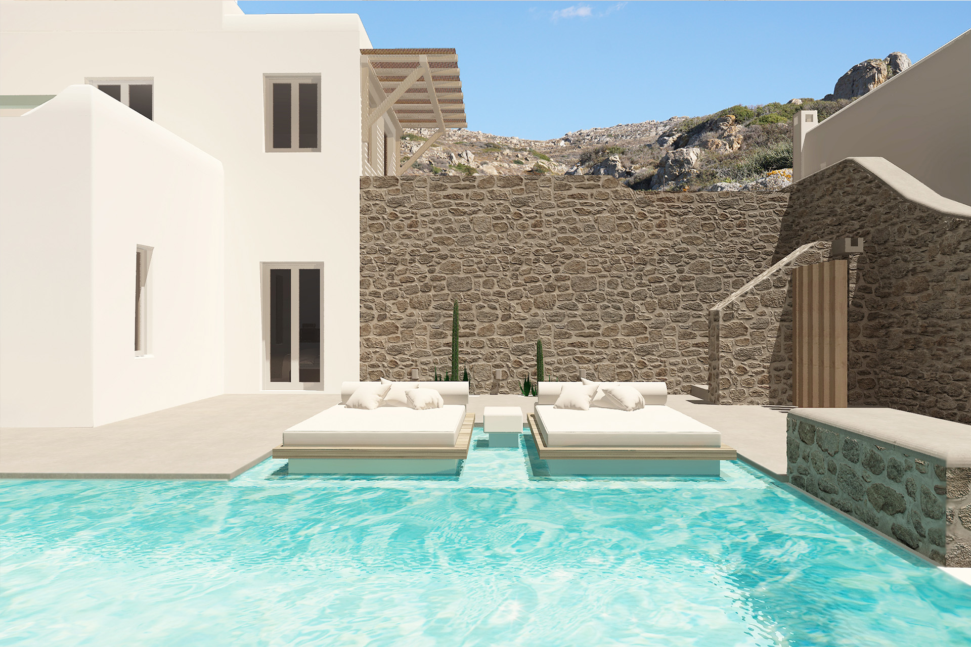 villas naxos private pools