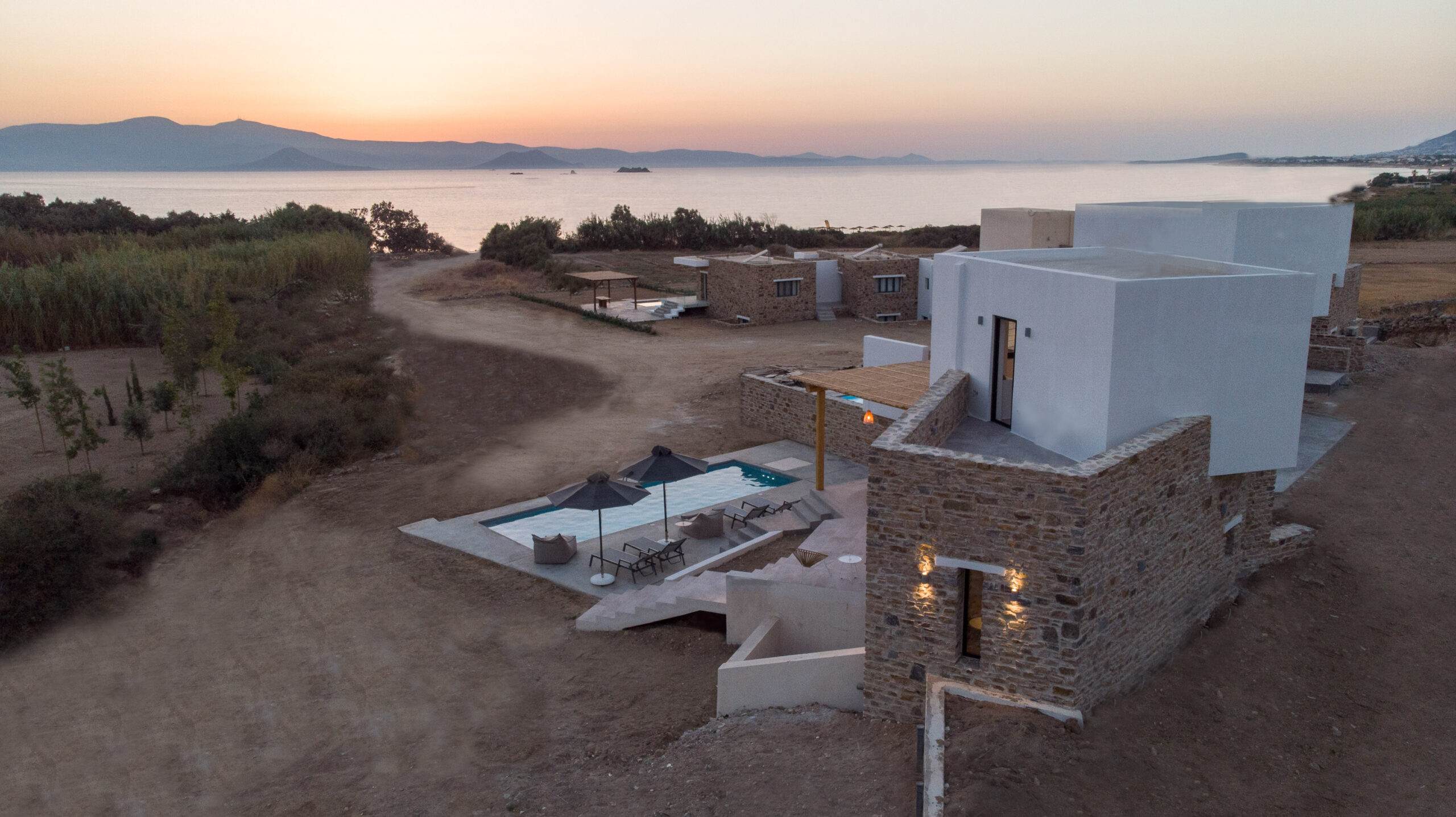 beach villas orkos naxos sea views