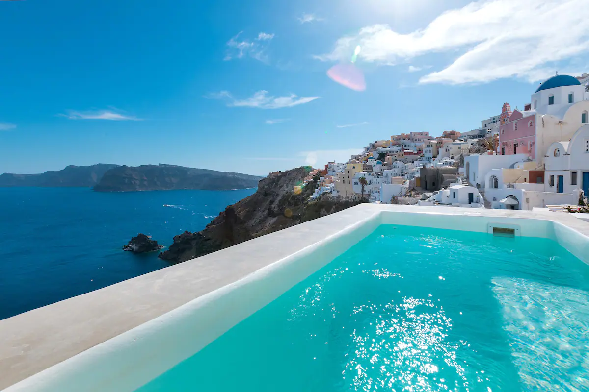 caldera houses oia santorini views