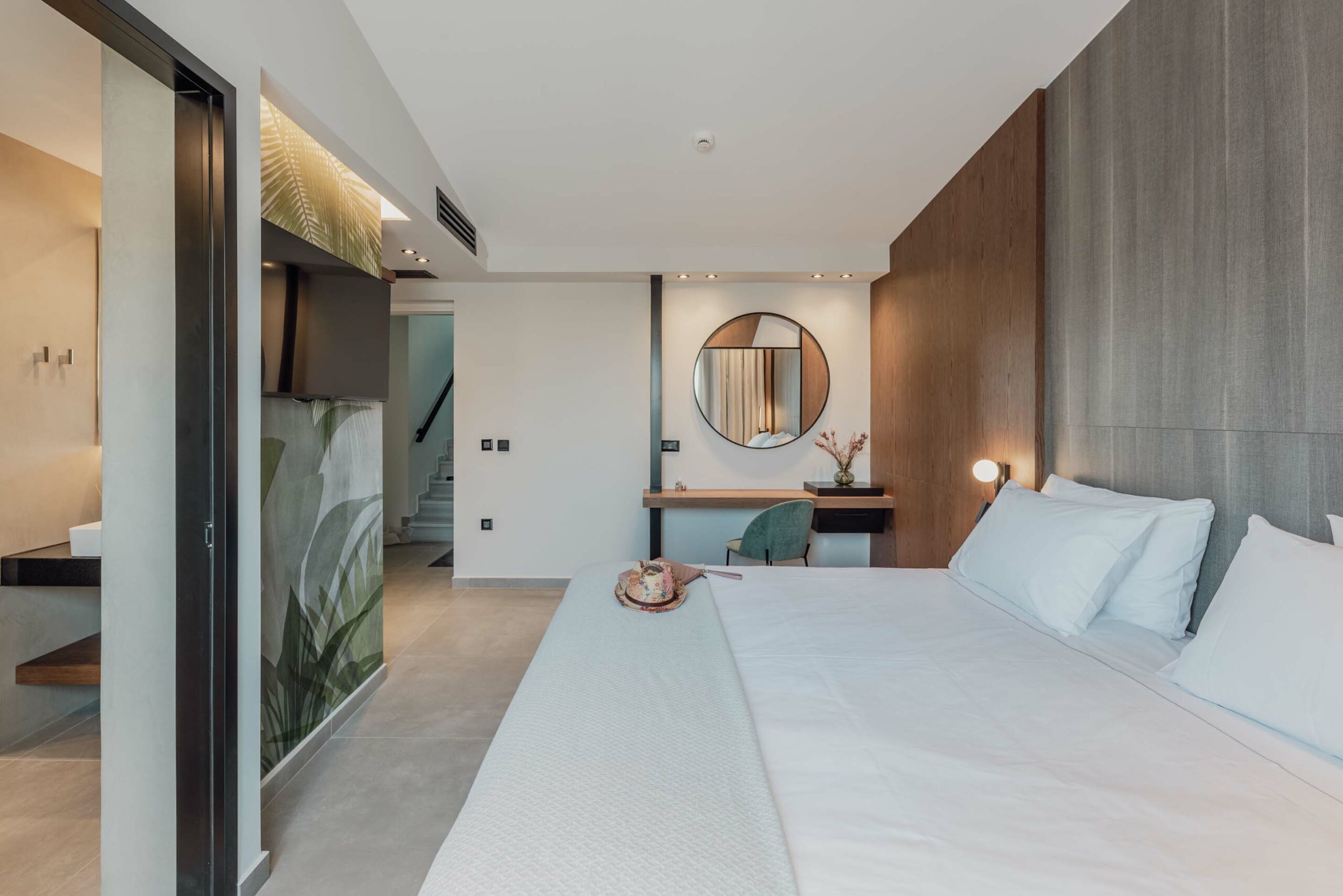 chania luxury penthouse bedrooms