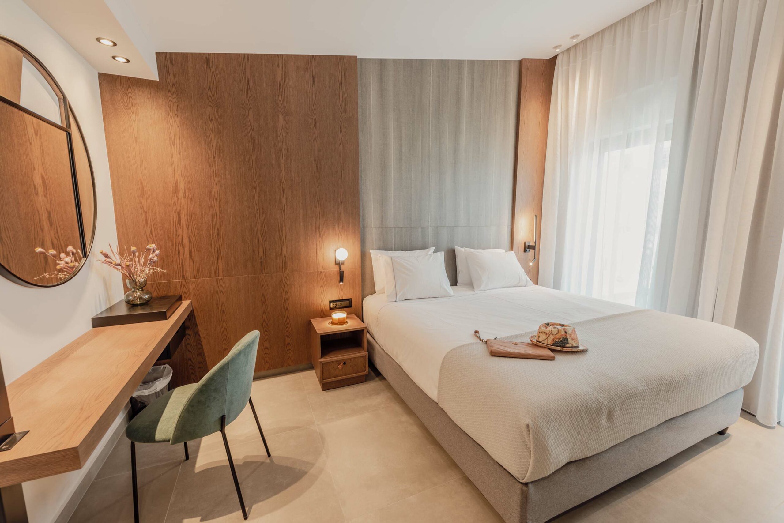 chania luxury penthouse double bedroom
