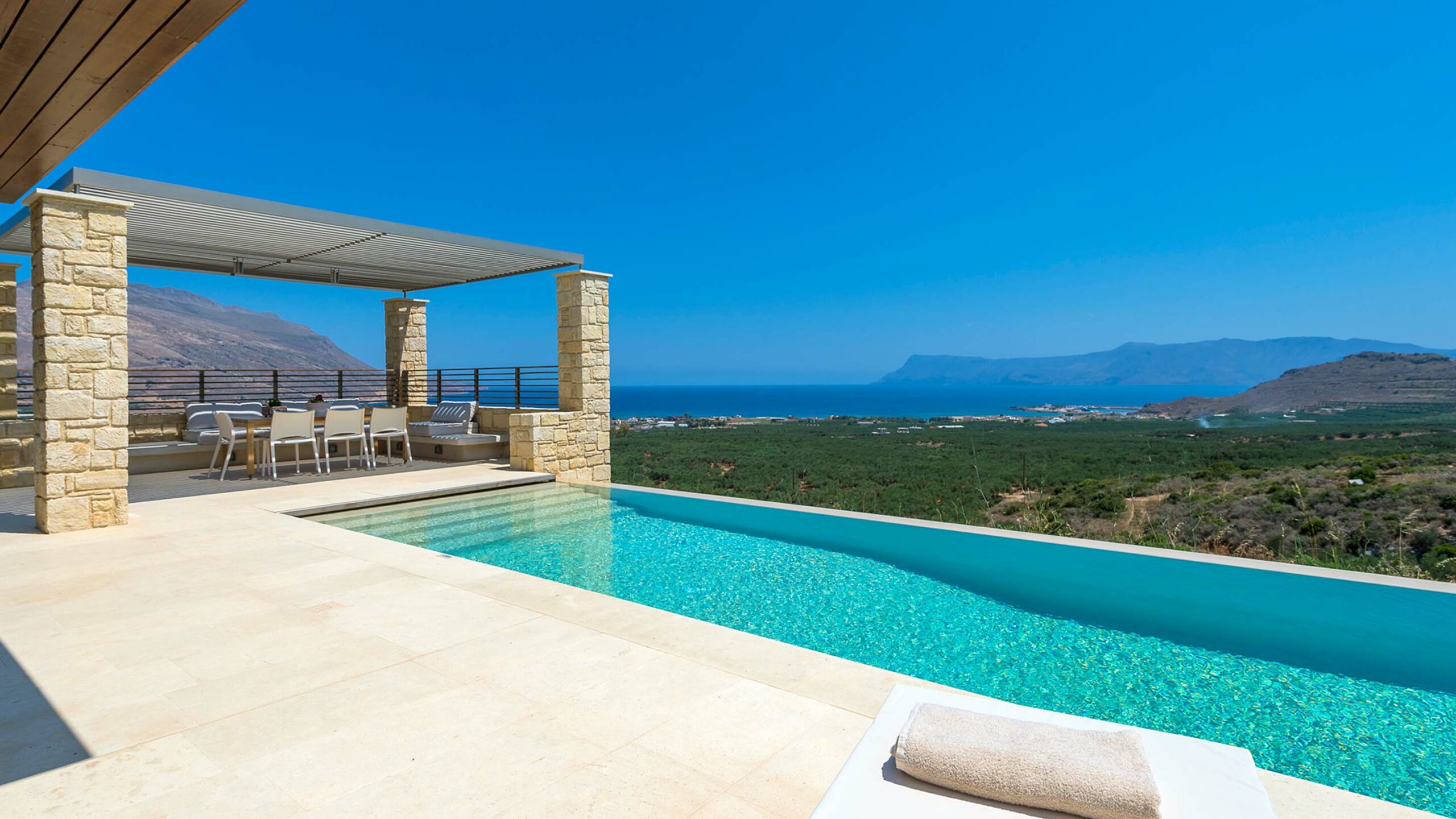 villa thora pool views