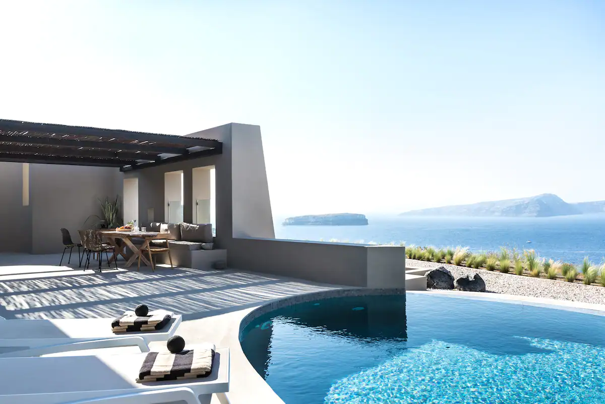 santorini luxury caldera view villas