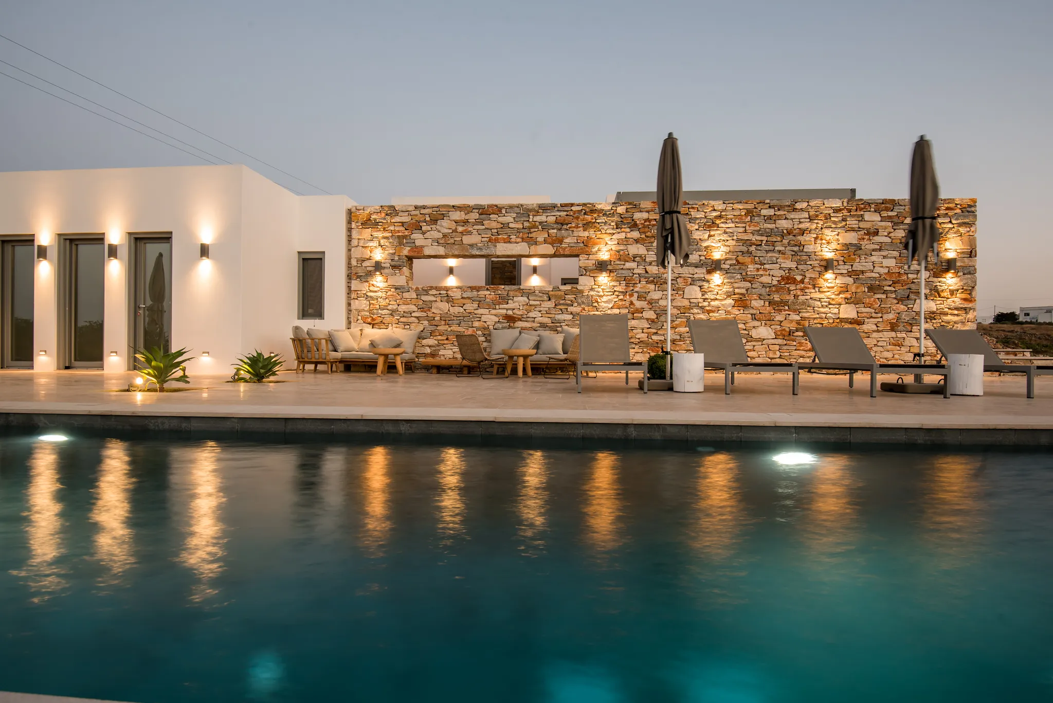 olive tree villa paros evenings