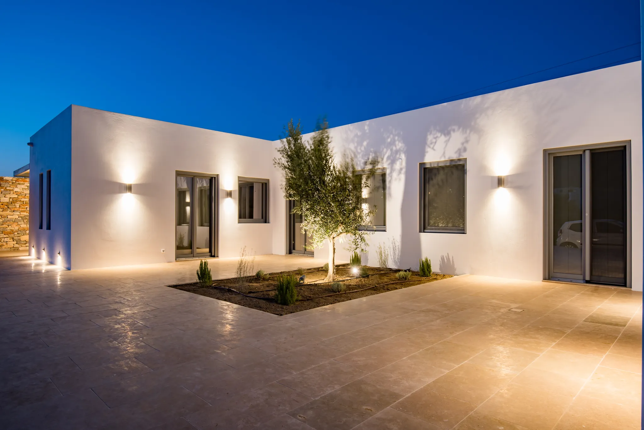 exterior olive tree villa paros