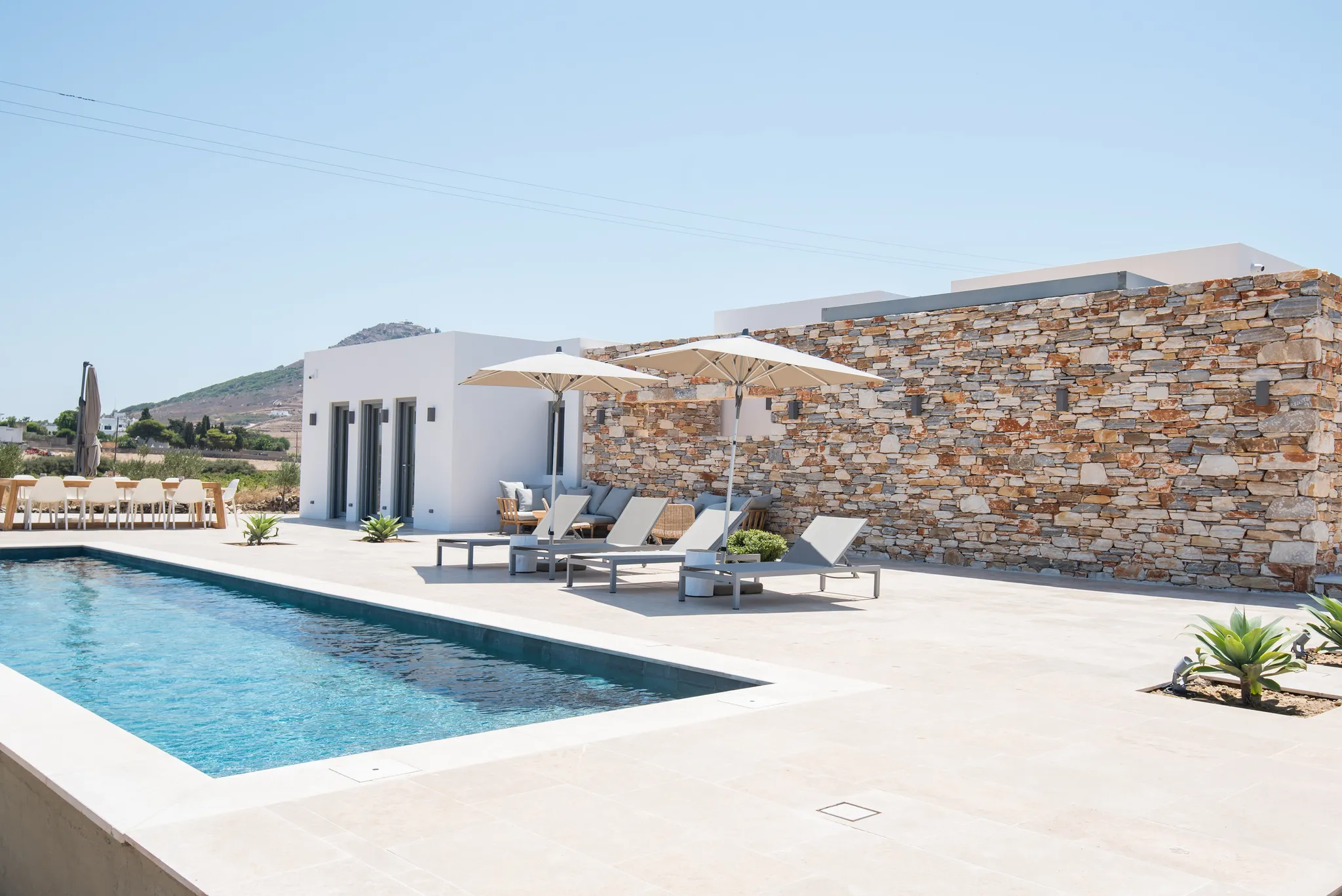 pool terrcae olive tree villa paros