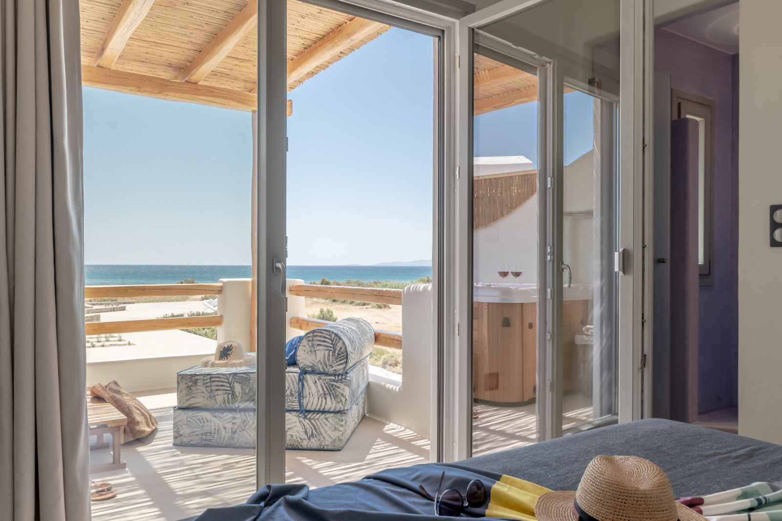 plaka beach luxury villas bedroom views
