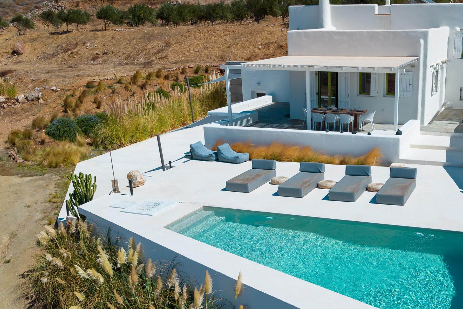 pool terrace villa Tranquillity Paros