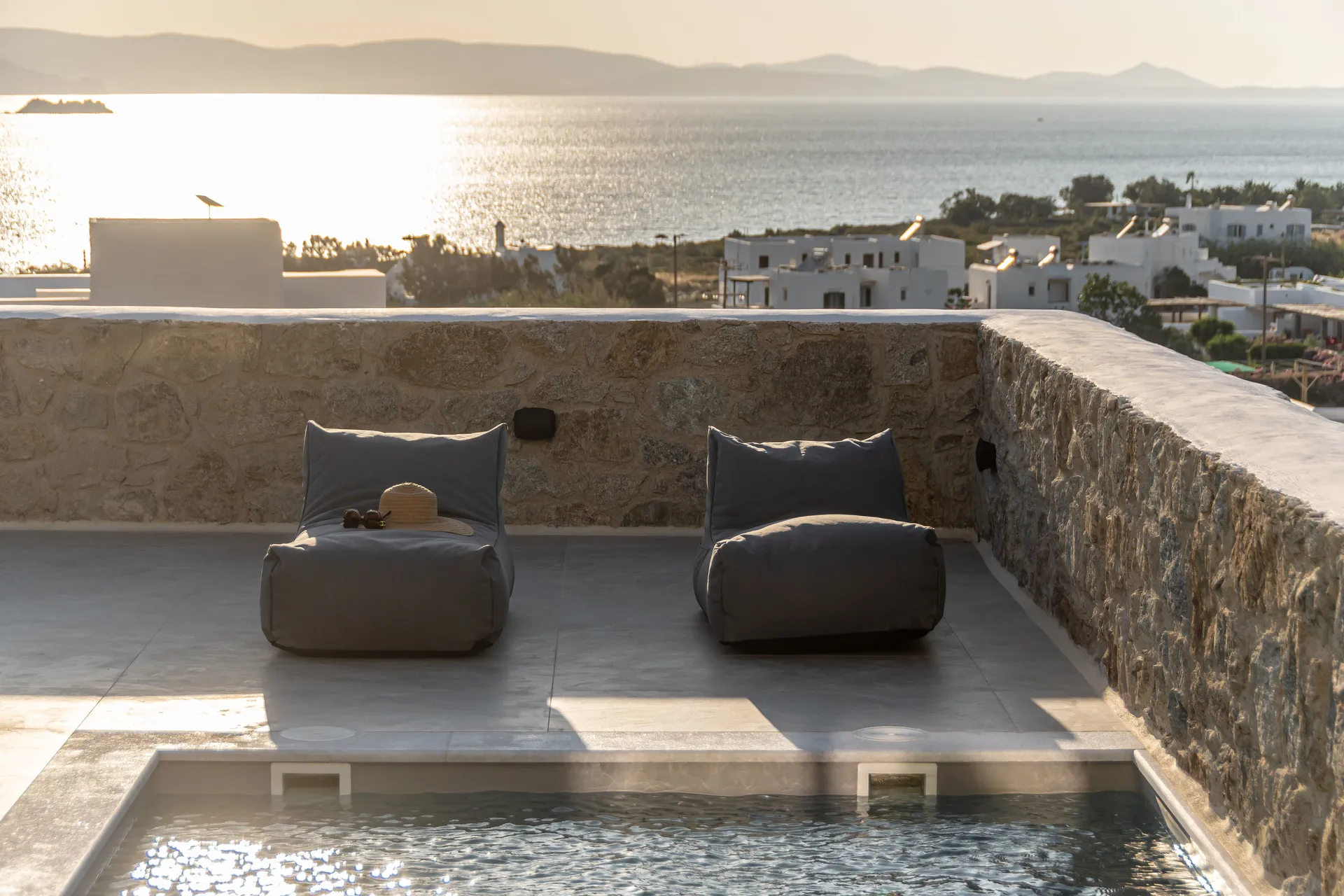 naxos plaka beach villas views